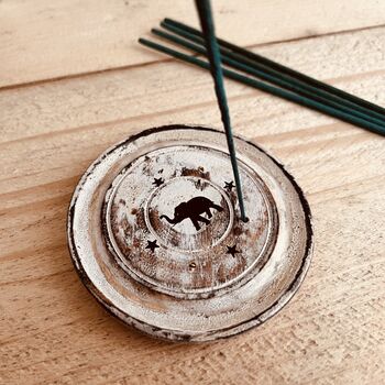 White Wash Incense Stick Holder Ash Catcher Plate, 3 of 9