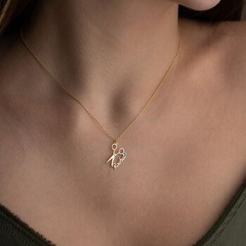 'A Snip Above' Personalised Stylist Necklace, 5 of 11