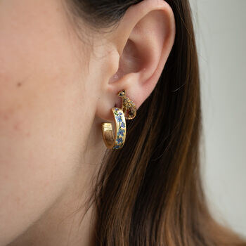Blue Forget Me Not Hoop Earings, 4 of 7
