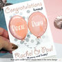 Personalised Balloons Baby Twins New Grandparents Card, thumbnail 8 of 10