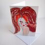 Red Hair Girl Fashion Birthday Card Girl With Red Hair, thumbnail 4 of 6