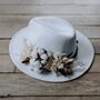 Coco Dried Flower Bridal Fedora Hat, thumbnail 4 of 6