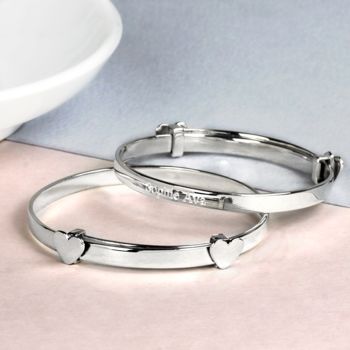 Child's Sterling Silver Expanding Bangle With Heart, 3 of 7