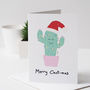 Merry Cact Mas Funny Cactus Christmas Card, thumbnail 2 of 3