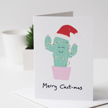 Merry Cact Mas Funny Cactus Christmas Card, 2 of 3