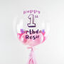 Personalised Baby Pink Clear Bubble Balloon, thumbnail 1 of 4
