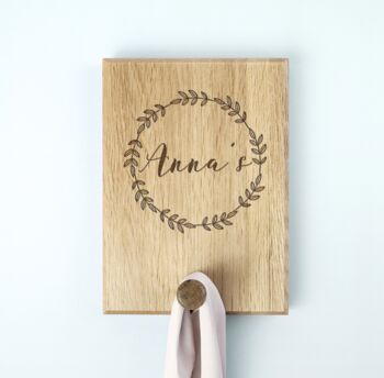 Oak Coat Peg Wreath Design, 4 of 6