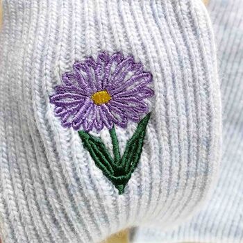 Birthday Flower Cashmere Wool Women's Bed Socks Gift, 3 of 9