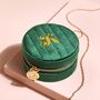 Personalised Initial Velvet Round Travel Jewellery Case, thumbnail 3 of 5