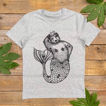 Mermaid Bear Organic T Shirt, 2 of 5