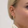 Square Design 18k Gold Plated Mini Hoops, thumbnail 2 of 3