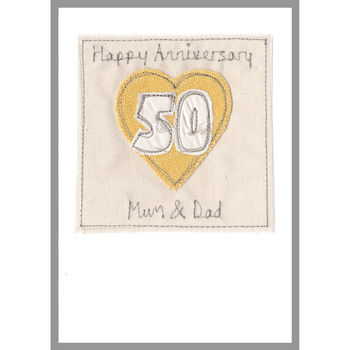 Personalised Golden 50th Wedding Anniversary Card, 3 of 12