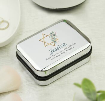 Personalised Bat Mitzvah Keepsake Box, 4 of 6