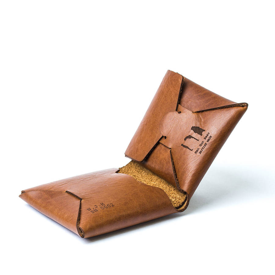 personalised origami leather wallet with coin purse by man gun bear | www.semadata.org