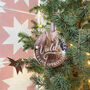 Personalised 'Nice List' Santa Stamp Christmas Tree Decoration, thumbnail 5 of 9
