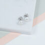 Seville White Pearl And Silver Stud Earrings, thumbnail 1 of 4
