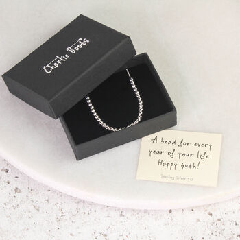 Sterling Silver 925 40th Birthday 40 Beads Bracelet, 4 of 6