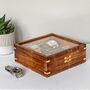 Personalised Four Watches Wood And Glass Watch Box, thumbnail 3 of 7