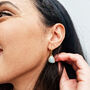 18k Gold Vermeil Plated Aquamarine Wire Earrings, thumbnail 4 of 5