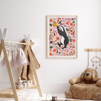 Woodland Badger Nursery Print, 4 of 10