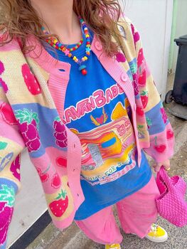 Green, Pink And Red Enamel Metal Bead Necklace, 2 of 2