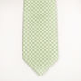 Mens Mint Green Gingham Slim Tie, thumbnail 2 of 8
