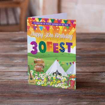 30 Fest 'Festival Sign' 30th Birthday Card, 2 of 2
