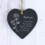 Personalised Rose Slate Heart Sign, thumbnail 3 of 3