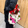 Christmas Shopping Large Reversible Poinsettia Bag, thumbnail 5 of 12