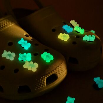 Glow In The Dark Gummy Bear Croc Charms Set, 4 of 6