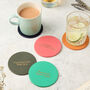 Handmade Personalised Leather Coasters, thumbnail 2 of 2