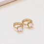 Single Stone Crystal Huggie Hoop Earrings, thumbnail 1 of 5