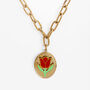 Link Chain Necklace With Flower Coin Pendant, thumbnail 4 of 4