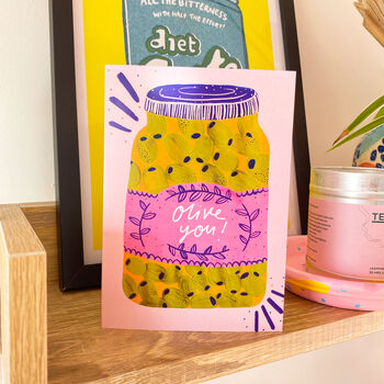 Olive You! Valentines Greeting Card, 2 of 3