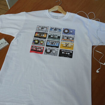 Personalised Cassette Tape Music Selection T Shirt, 6 of 12