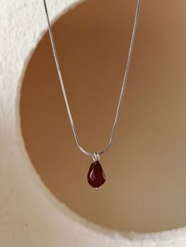 Red Agate Pomegranate Seed Necklace, 7 of 8