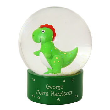 Personalised Dinosaur Glitter Snow Globe – Magical Christmas Keepsake, 9 of 9