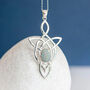 Genuine Fine Opal Celtic Knot Necklace In Silver, thumbnail 1 of 9