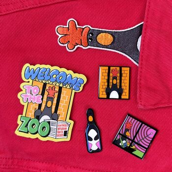 Feathers Mcgraw Head Glow In The Dark Sew On Patch, 4 of 5