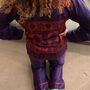 Indian Upcycled Sari Silk Pyjamas Purple Heart, thumbnail 2 of 2