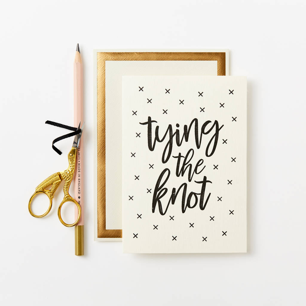 tying the knot card by katie leamon