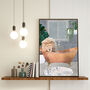 Lion In Copper Bath With House Plants Wall Art Print, thumbnail 1 of 4