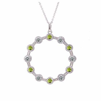 Peridot 925 Sterling Silver Large Circle Necklace, 2 of 3