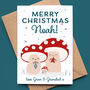 Baby's First Christmas Card With Cute Toadstools, thumbnail 1 of 3