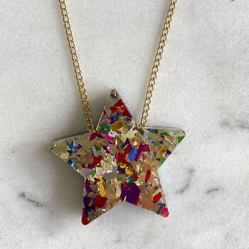 Colour Pop Confetti Star Necklace, 2 of 6