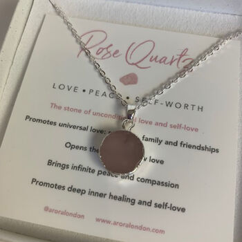 Rose Quartz Gemstone Pendant Necklace, 3 of 4