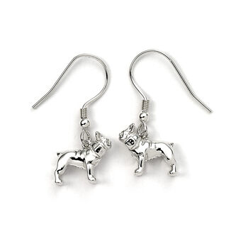 Sterling Silver French Bulldog Hoop Or Hook 3D Earrings, 4 of 7