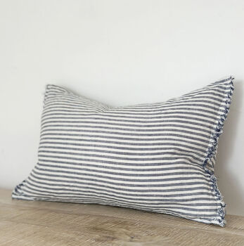 Navy And White Stripe Cushion Cover 50 X 30cm, 3 of 4