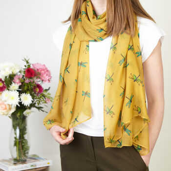 Dragonfly Print Scarf, 2 of 5