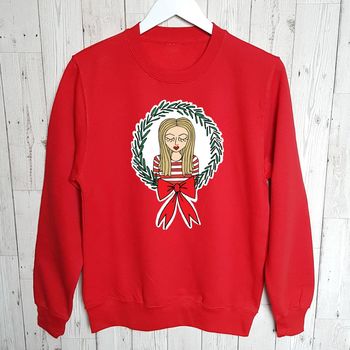 Personalised Wreath Family Christmas Jumper, 5 of 6